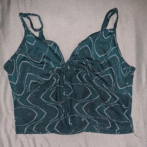 Teal Patterned Women's Top